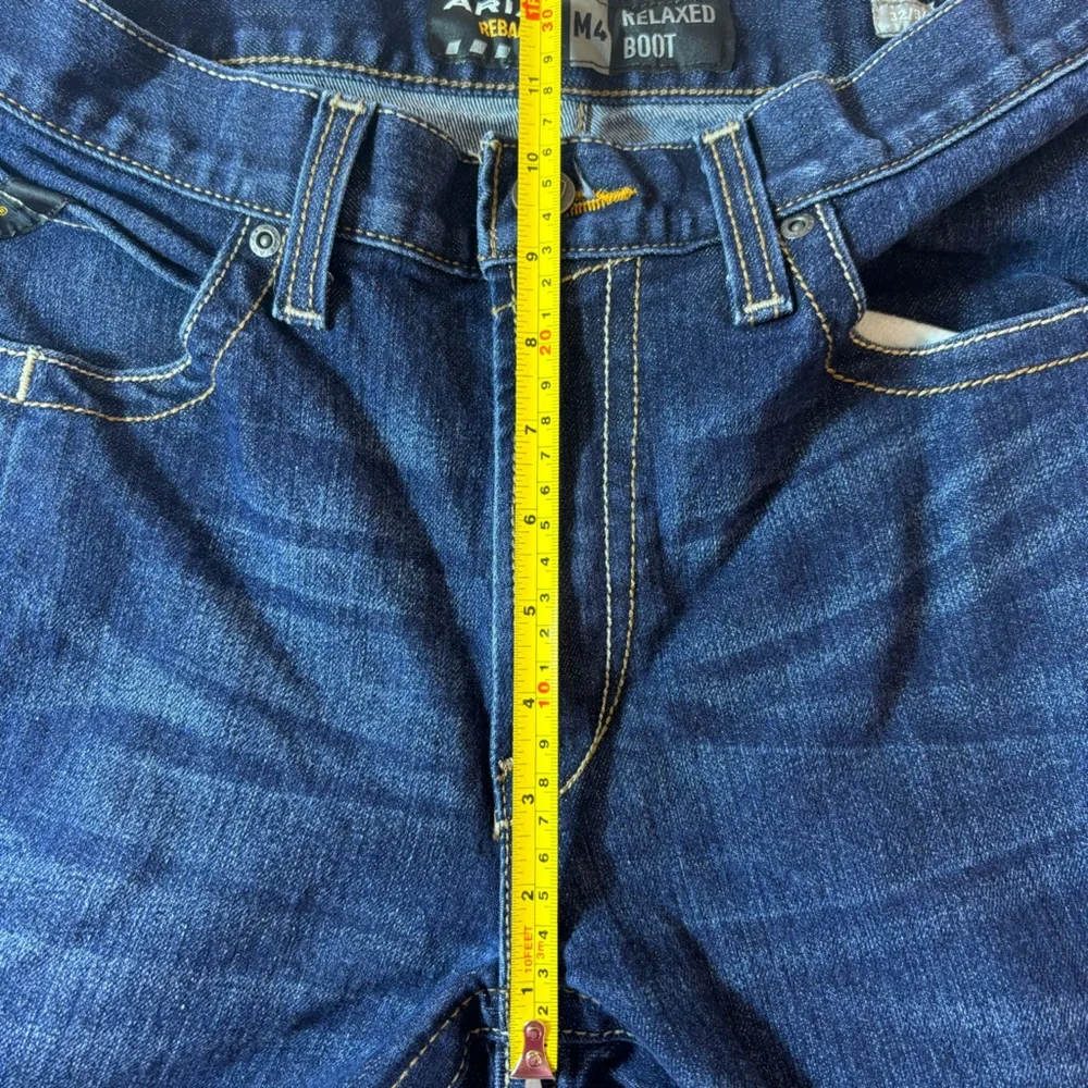 Ariat Maritime Jeans Rebar M4 Durastr Edge Relaxed Boot Cut Blue Jean Size 32x29